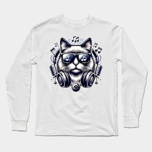 cat music Long Sleeve T-Shirt